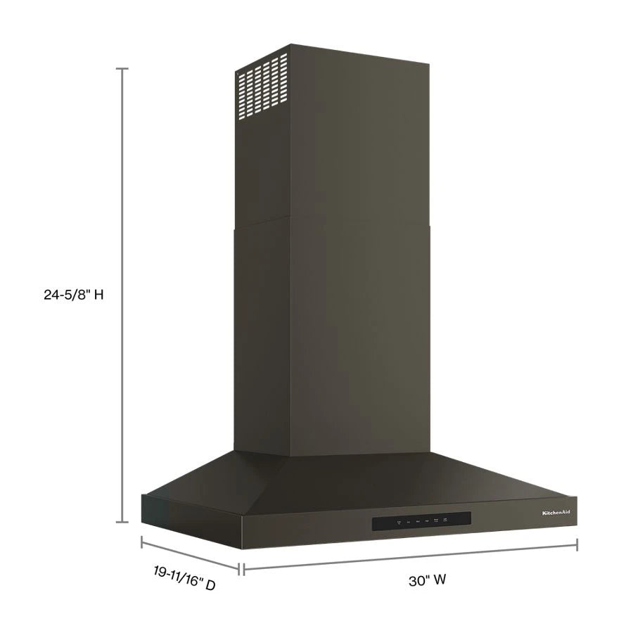 KitchenAid® 30-inch Wall-Mount, 4-Speed Canopy Hood - (KVWC730SBE)