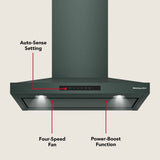 KitchenAid® 30-inch Wall-Mount, 4-Speed Canopy Hood - (KVWC730SJP)