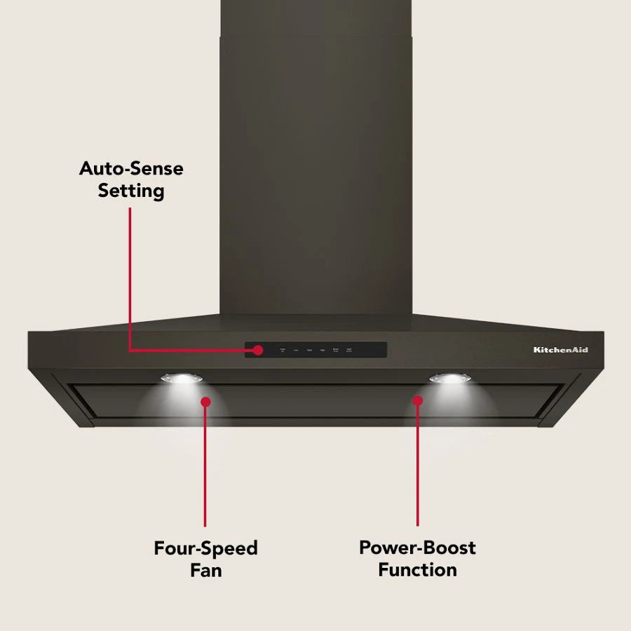 KitchenAid® 36-inch Wall-Mount, 4-Speed Canopy Hood - (KVWC736SBE)