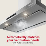 KitchenAid® 36-inch Wall-Mount, 4-Speed Canopy Hood - (KVWC736SSS)