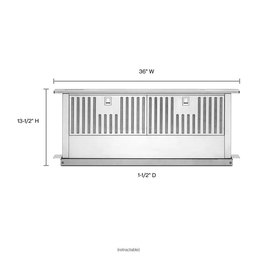 36" Retractable Downdraft Ventilation System - (KXD4636YSS) - KITCHENAID