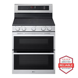LG LDEL7324YE electric double oven range front view