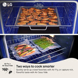 LG LDEL7324YE electric double oven range angled view