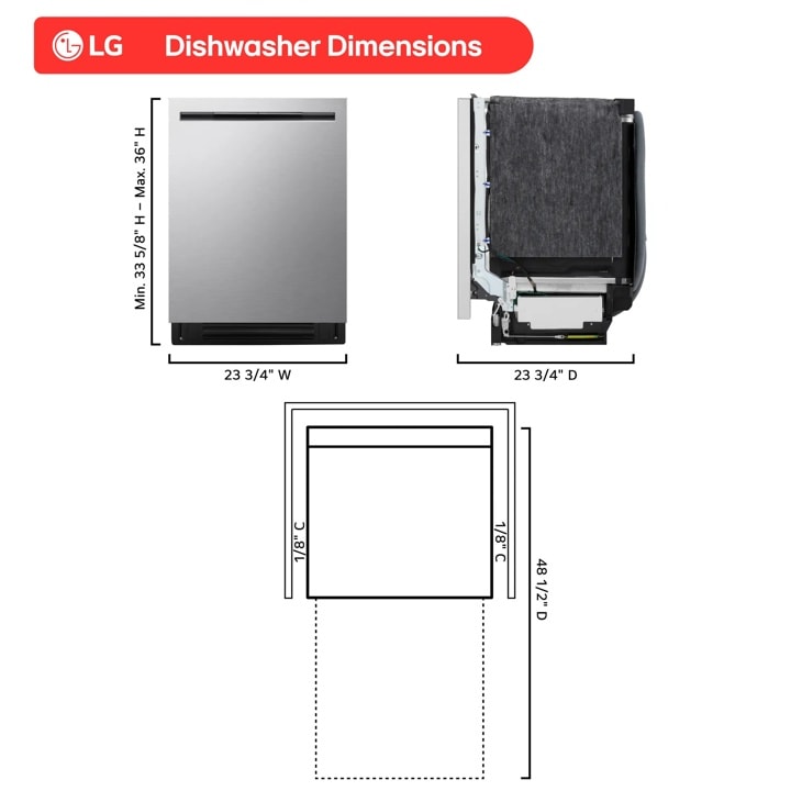 24" Top Control Dishwasher, FlushFit, 1-Hour Wash & Dry, QuadWash Pro, Pocket Handle - (LDNPM545S)
