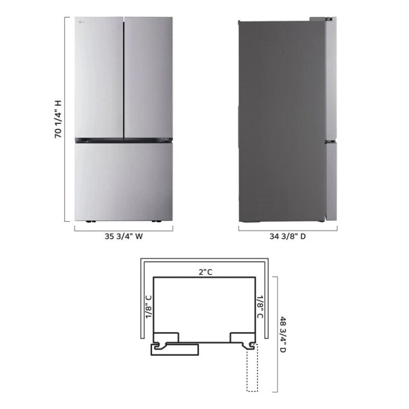 32 cu. ft. Smart Standard-Depth MAX™ French Door Refrigerator - (LRFLS3216S)