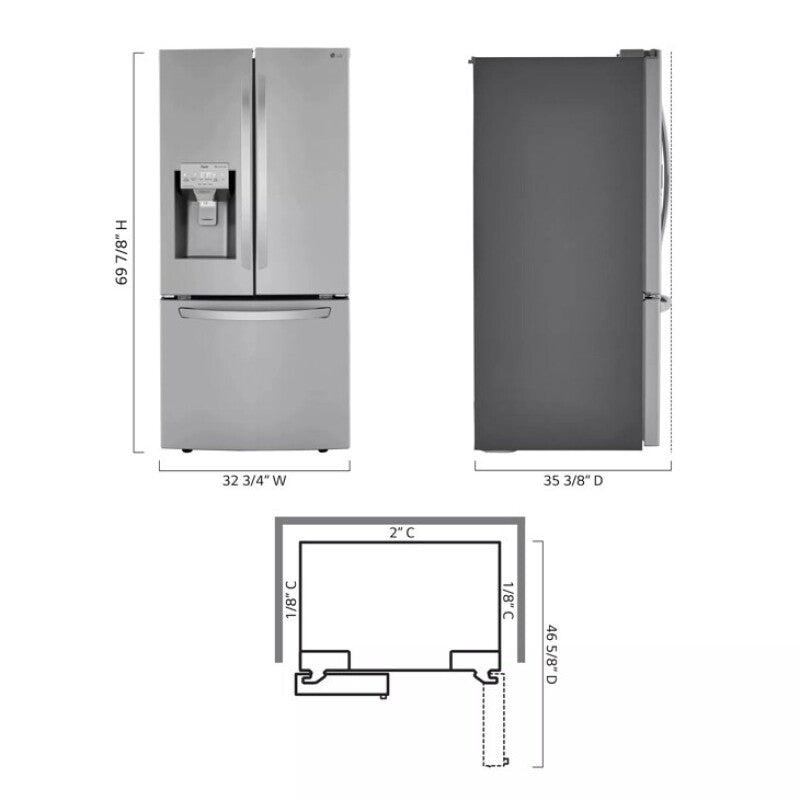 25 cu. ft. Smart French Door Refrigerator with Craft Ice™ - (LRFXS2513S)