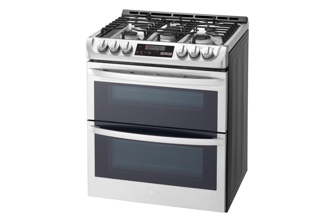 6.9 cu. ft. Smart wi-fi Enabled Gas Double Oven Slide-In Range with ProBake Convection(R) and EasyClean(R) - (LTG4715ST) - LG
