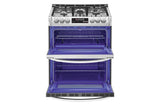 6.9 cu. ft. Smart wi-fi Enabled Gas Double Oven Slide-In Range with ProBake Convection(R) and EasyClean(R) - (LTG4715ST) - LG