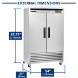 Maxx Cold Double Door Reach-In Freezer, Bottom Mount, 49 cu. ft., Energy Star, Stainless Steel - (MCF49FDHC)