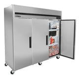Maxx Cold Triple Door Reach-In Freezer, Top Mount, 72 cu. ft., Energy Star, Stainless Steel - (MCFT72FDHC)