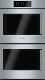 Bosch HBLP651LUC Benchmark 30 inch double wall oven front view stainless steel