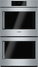 Bosch HBLP651RUC Benchmark 30 inch double wall oven front view stainless steel