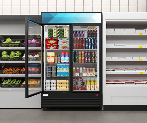 45 in. Two-Door Merchandiser Refrigerator - 38 Cu Ft. MDR-2GD-35C