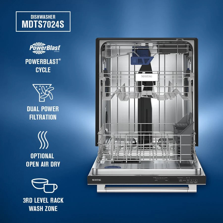 24 Inch Built-In Dishwasher With Power Dry, Sanitize Cycle, And Bar Handle - (MDTS7024SZ)
