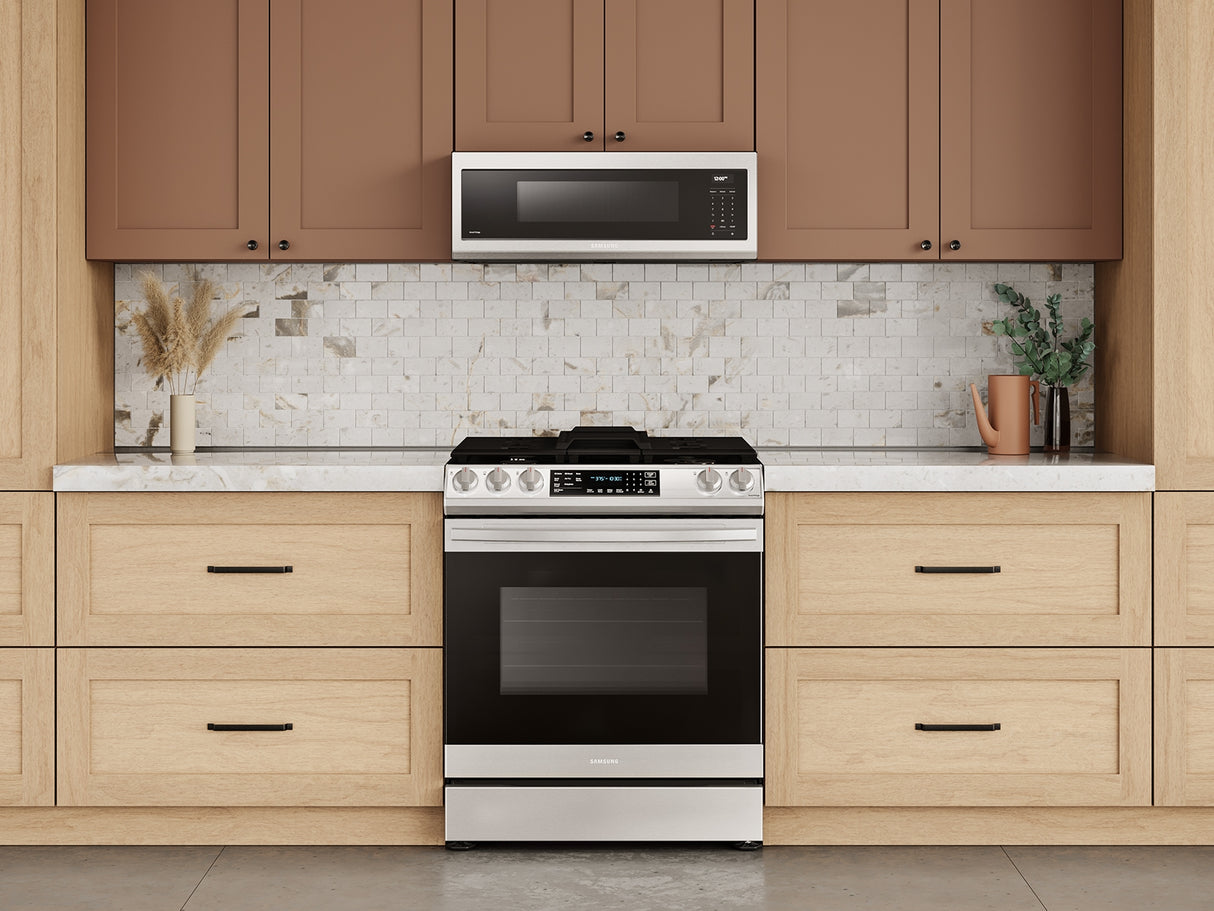 1.1 cu. ft. Smart SLIM Over-the-Range Microwave with 550 CFM Hood Ventilation, Wi-Fi & Voice Control - (ME11A7710DSAA)