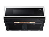 1.1 cu. ft. Bespoke Smart SLIM Over-the-Range Microwave with 400 CFM Hood Ventilation, Wi-Fi & Voice Control in White Glass - (ME11CB751012AA) - SAMSUNG