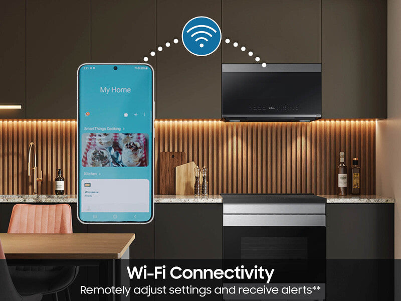 ME21DG6700SRAA- Samsung Bespoke Smart 2.1 cu. ft. Over-the-Range Microwave with Auto Connectivity & LCD Display - (ME21DG6700SRAA)