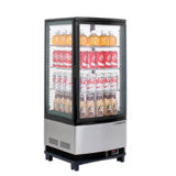 Maxx Cold 4-Sided Glass Merchandiser Refrigerator, Countertop/Floor Display, Black/Stainless Steel - (MECR31D)