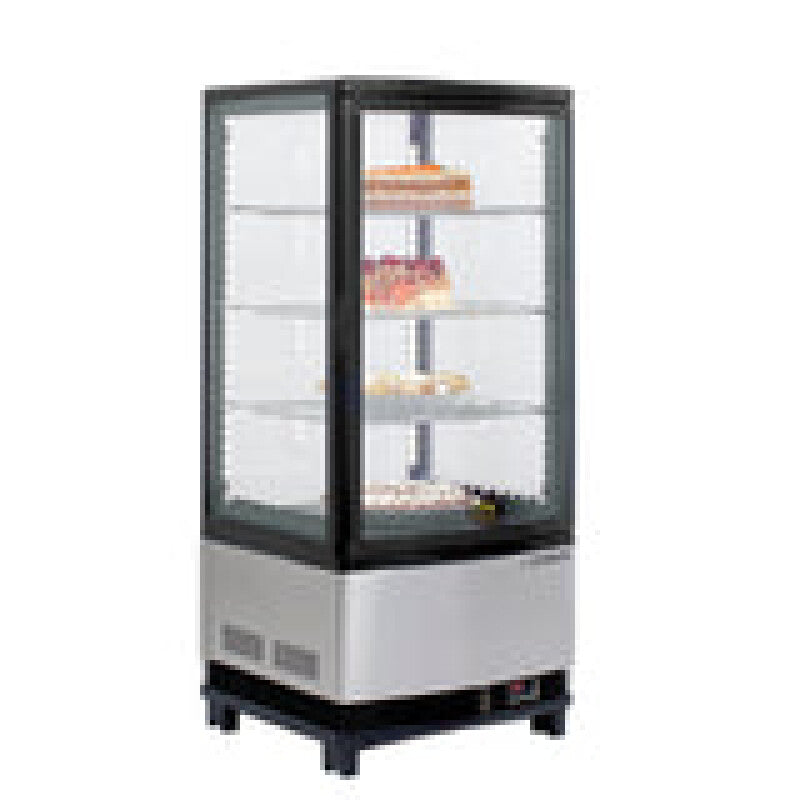 Maxx Cold 4-Sided Glass Merchandiser Refrigerator, Countertop/Floor Display, Black/Stainless Steel - (MECR31D)