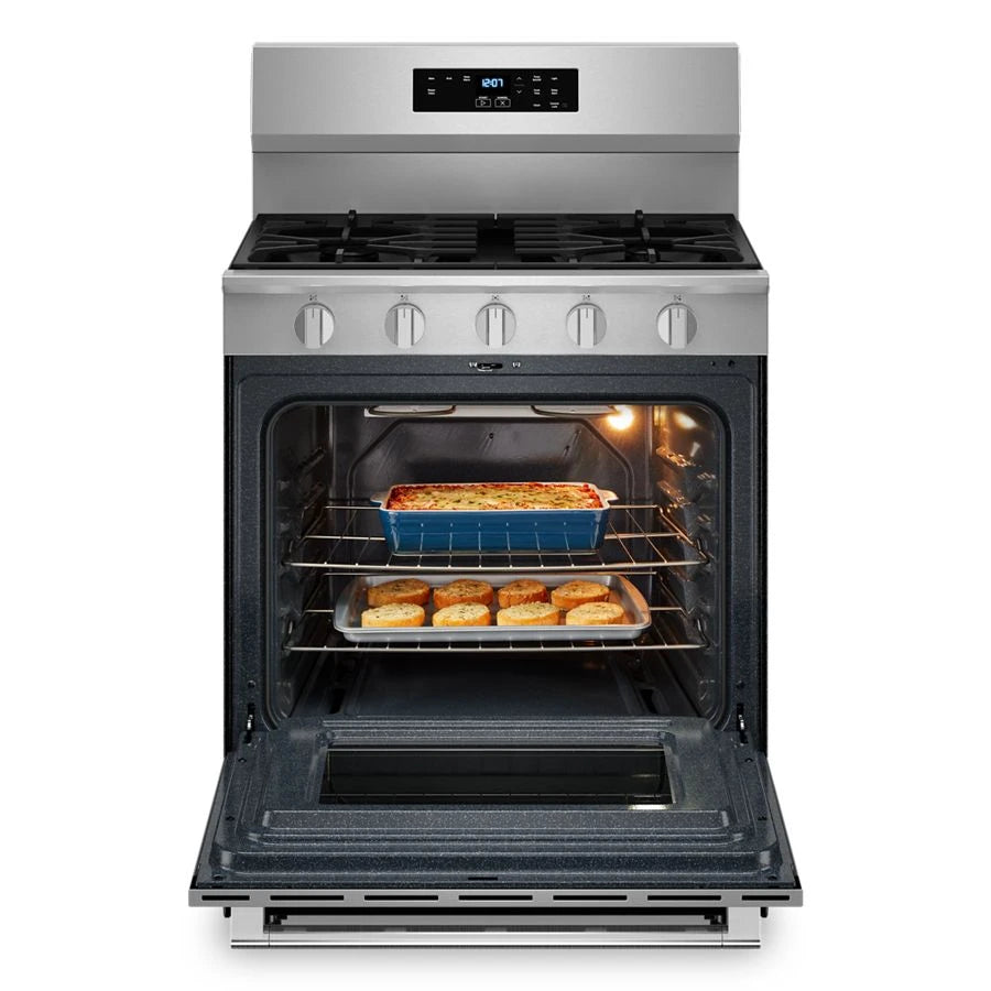 Maytag Stainless Steel 30-Inch Wide Gas Range With Steam Clean - 5.0 cu. ft. - (MFGS4030RS)