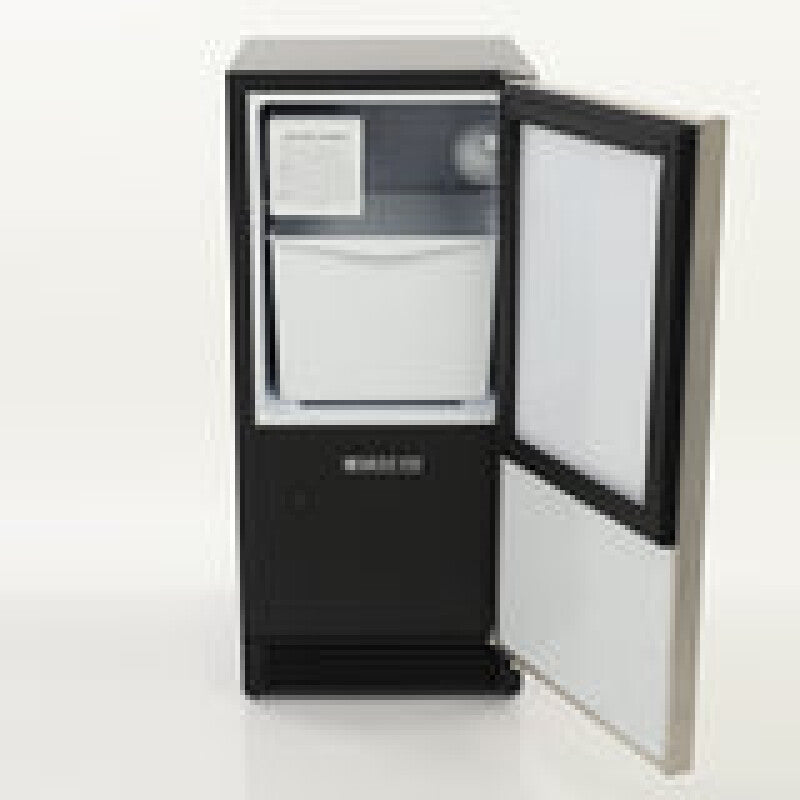 Maxx Ice Shallow Depth Indoor Undercounter Ice Maker, 15", 25 lbs, Crescent Cube, Stainless Steel - (MIM25C)
