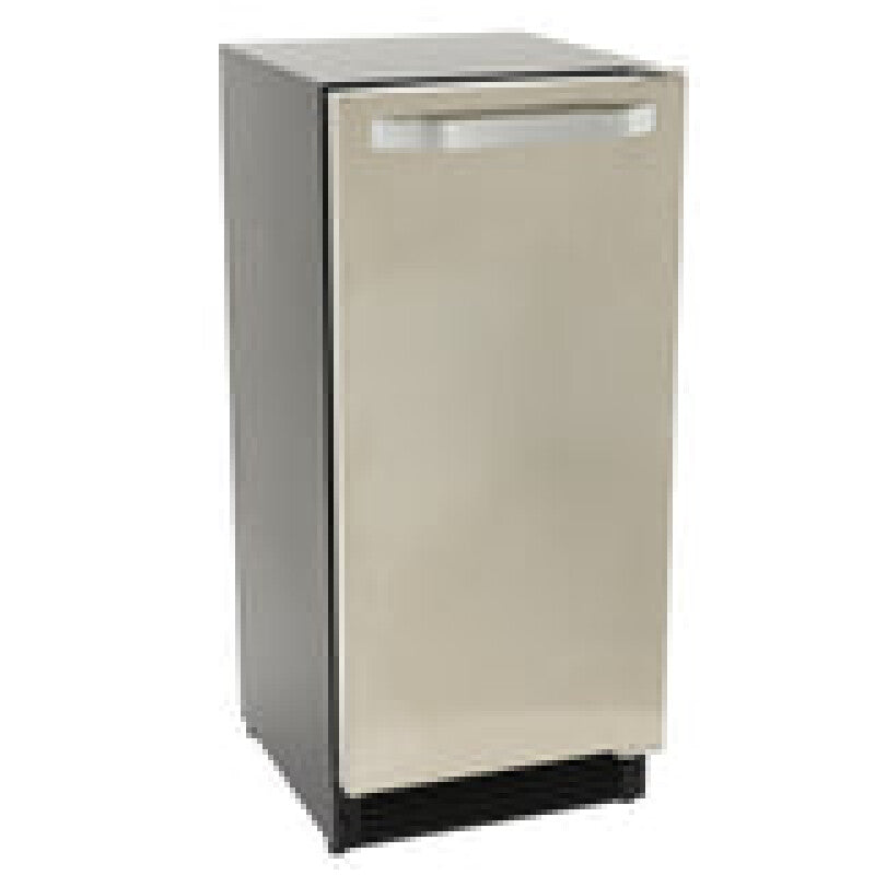 Maxx Ice Shallow Depth Indoor Undercounter Ice Maker, 15", 25 lbs, Crescent Cube, Stainless Steel - (MIM25C)