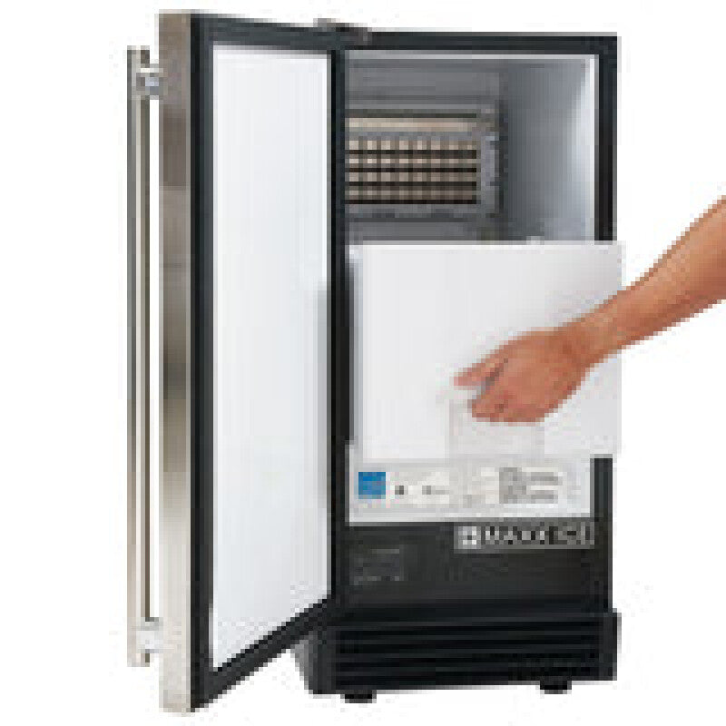 Maxx Ice 50 lb. Freestanding Icemaker with Drain Pump in Stainless Steel - (MIM50P)