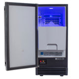 Maxx Ice 50 lb. Freestanding Icemaker with Drain Pump in Stainless Steel - (MIM50P)