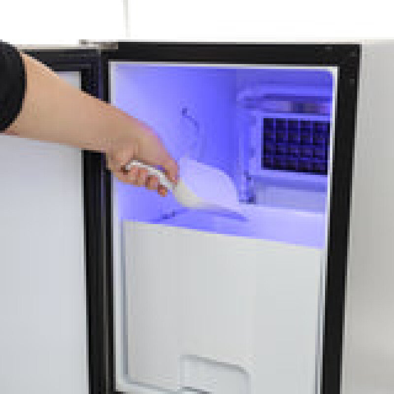 Maxx Ice Built-In Indoor Clear Ice Machine ADA, 15"W, 65 lbs, Full Dice Cubes, Black/Stainless Steel Door - (MIM50PADA)