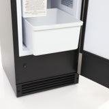 Maxx Ice Countertop or Built-In Ice Maker, 15 lbs, Crescent Cube, Black w/Stainless Steel Door - (MIMC15C)