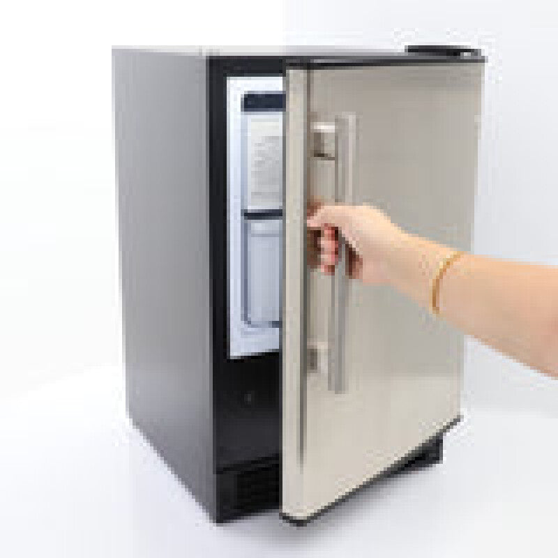 Maxx Ice Countertop or Built-In Ice Maker, 15 lbs, Crescent Cube, Black w/Stainless Steel Door - (MIMC15C)