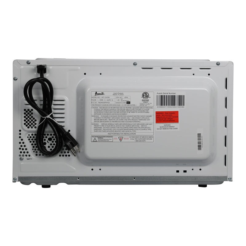 Avanti Microwave Oven, 1.1 cu. ft. Capacity - (MT115V3S) - AVANTI