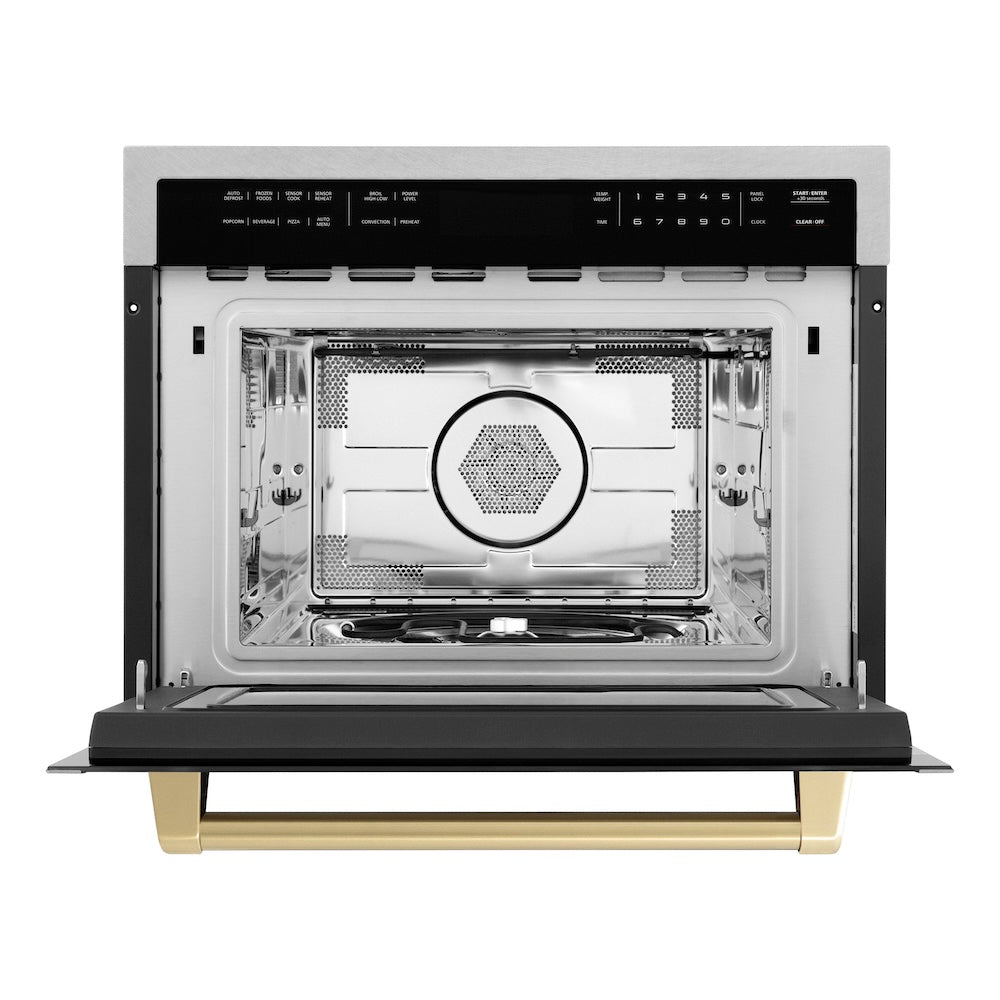 AutographEdition 24" 1.6 cu ft. Built-in Convection Microwave Oven in Fingerprint Resistant Stainless Steel with Champagne Bronze Accents - (MWOZ24SSCB) -