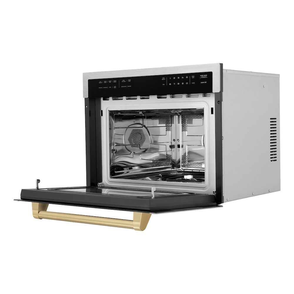 AutographEdition 24" 1.6 cu ft. Built-in Convection Microwave Oven in Fingerprint Resistant Stainless Steel with Champagne Bronze Accents - (MWOZ24SSCB) -