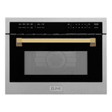 AutographEdition 24" 1.6 cu ft. Built-in Convection Microwave Oven in Fingerprint Resistant Stainless Steel with Polished Gold Accents - (MWOZ24SSG) -