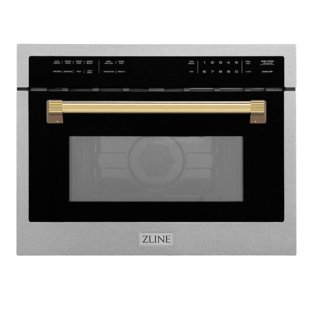 AutographEdition 24" 1.6 cu ft. Built-in Convection Microwave Oven in Fingerprint Resistant Stainless Steel with Polished Gold Accents - (MWOZ24SSG) -