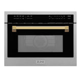 AutographEdition 24" 1.6 cu ft. Built-in Convection Microwave Oven in Fingerprint Resistant Stainless Steel with Polished Gold Accents - (MWOZ24SSG) -