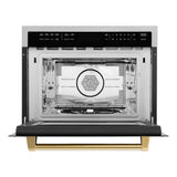 AutographEdition 24" 1.6 cu ft. Built-in Convection Microwave Oven in Fingerprint Resistant Stainless Steel with Polished Gold Accents - (MWOZ24SSG) -