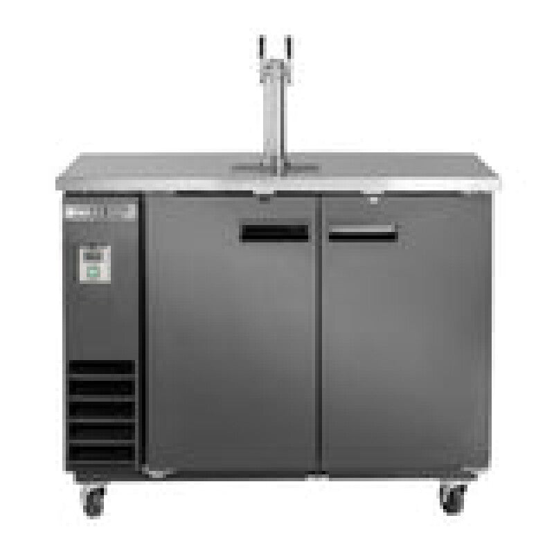Maxx Cold Single Tower, 2 Tap Beer Dispenser, 2 Barrels/Kegs (297L), Black/Stainless Steel Top - (MXBD481BHC)