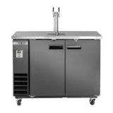 Maxx Cold Single Tower, 2 Tap Beer Dispenser, 2 Barrels/Kegs (297L), Black/Stainless Steel Top - (MXBD481BHC)