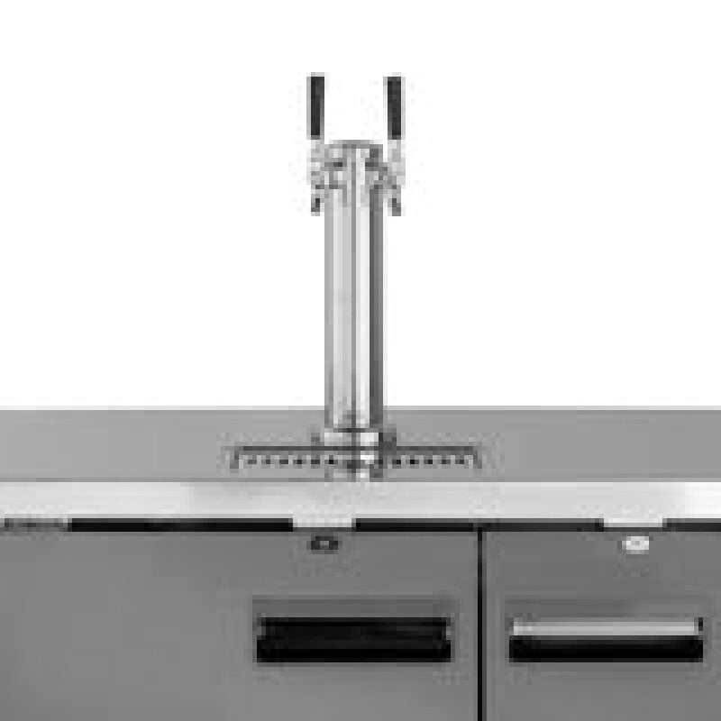 Maxx Cold Single Tower, 2 Tap Beer Dispenser, 2 Barrels/Kegs (297L), Black/Stainless Steel Top - (MXBD481BHC)