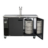 Maxx Cold Single Tower, 2 Tap Beer Dispenser, 2 Barrels/Kegs (402L), Black/Stainless Steel Top - (MXBD601BHC)
