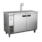 Maxx Cold Single Tower, 2 Tap Beer Dispenser, 14.2 cu. ft., 2 Barrels/Kets (402L), Stainless Steel - (MXBD601SHC)