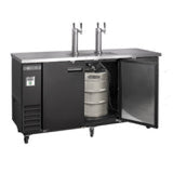 Maxx Cold Dual Tower, 2 Tap Beer Dispenser, 3 Barrels/Kegs (490L), Black/Stainless Steel Top - (MXBD722BHC)