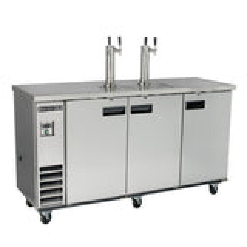 Maxx Cold Dual Tower, 2 Tap Beer Dispenser, 17.3 cu. ft., 3 Barrels/Kegs (490L) in Stainless Steel - (MXBD722SHC)