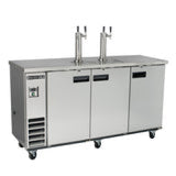 Maxx Cold Dual Tower, 2 Tap Beer Dispenser, 17.3 cu. ft., 3 Barrels/Kegs (490L) in Stainless Steel - (MXBD722SHC)