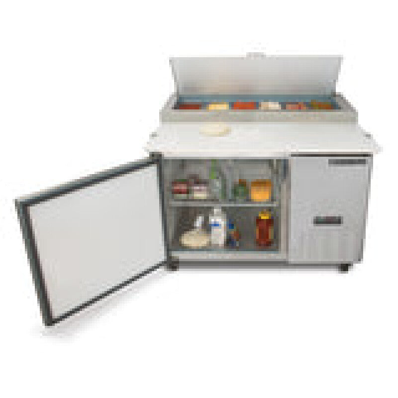 Maxx Cold One-Door Refrigerated Pizza Prep Table, 12 cu. ft. Storage Capacity, in Stainless Steel - (MXCPP50HC)