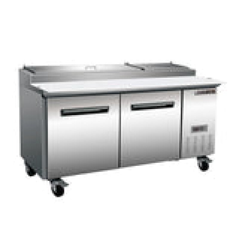 Maxx Cold Two-Door Refrigerated Pizza Prep Table, 22 cu. ft. Storage Capacity, in Stainless Steel - (MXCPP70HC)