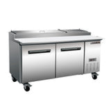 Maxx Cold Two-Door Refrigerated Pizza Prep Table, 22 cu. ft. Storage Capacity, in Stainless Steel - (MXCPP70HC)
