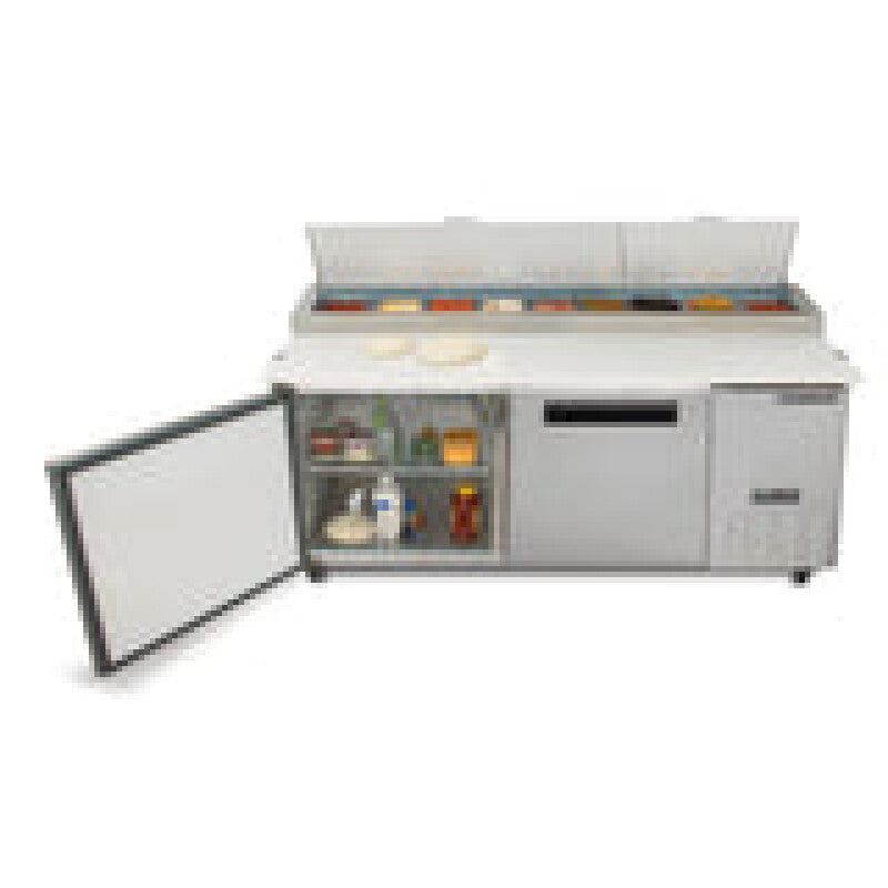Maxx Cold Two-Door Refrigerated Pizza Prep Table, 22 cu. ft. Storage Capacity, in Stainless Steel - (MXCPP70HC)